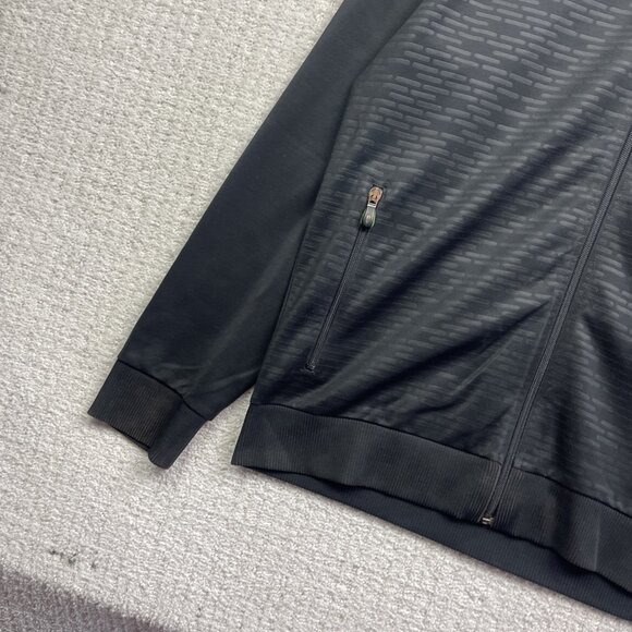 Hugo Boss Track Jacket Tech Full Zip Men L Geometric Black AOP w/ Yellow Logo - Picture 3 of 16